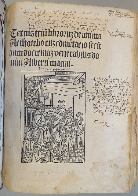 De Anima, Titelblatt einer Inkunabel aus dem 15. Jahrhundert